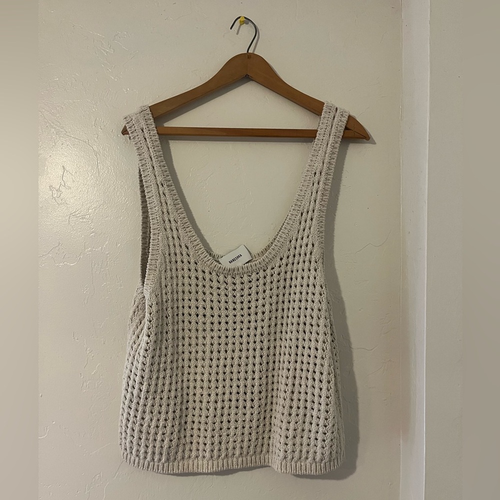 Women's Cream Knit Tank Top